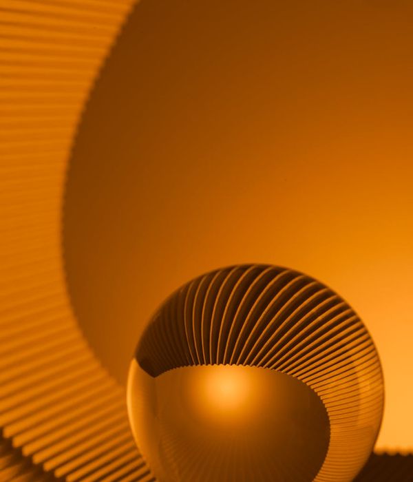Abstract glowing digital spheres representing visual balance