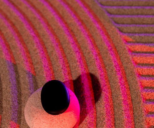 Abstract Zen stones made of blue light